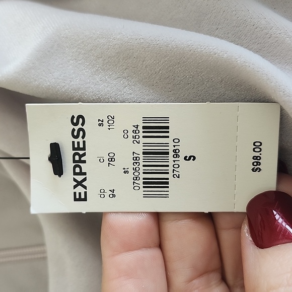 EXPRESS Velvet Ruched Side Asymmetrical Midi Dress S Grey $98 - Picture 6 of 10